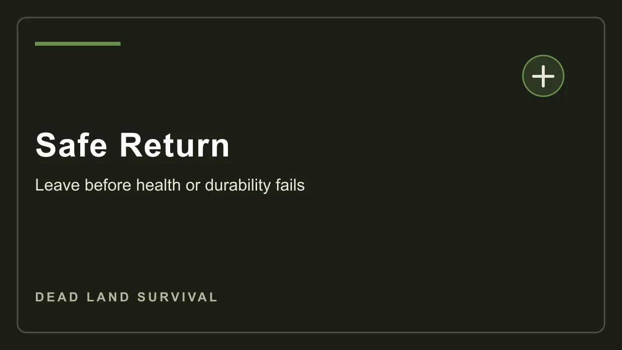 Dead Land Survival safe return screenshot showing when to leave a route with valuable loot