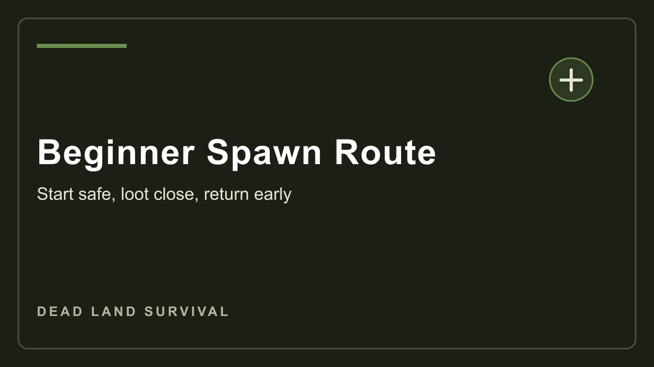 Dead Land Survival beginner spawn route showing the safest early scavenging loop
