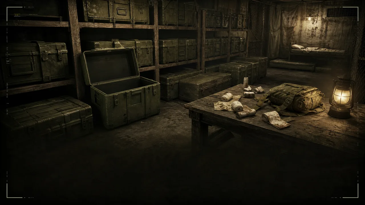 Dead Land Survival death penalty recovery showing inventory slots after a failed zombie battle
