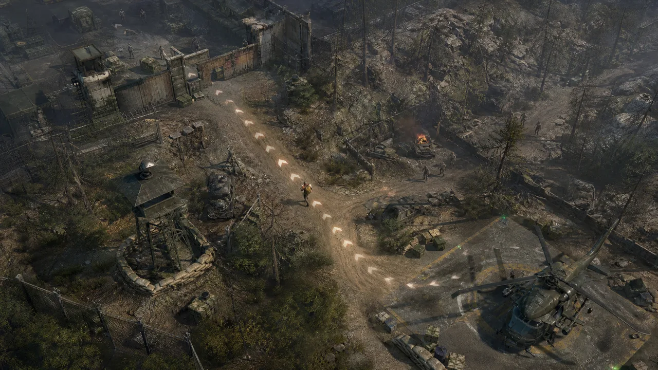 Dead Land Survival Task 020 visual guide showing a survivor escaping the Military Base with mission supplies