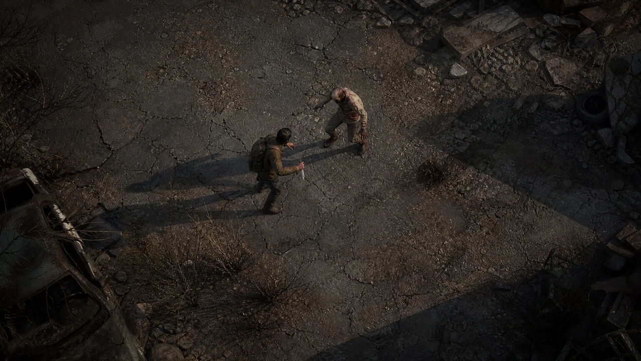 Dead Land Survival a hunting knife combat visual guide showing careful close range fighting against an isolated infected enemy