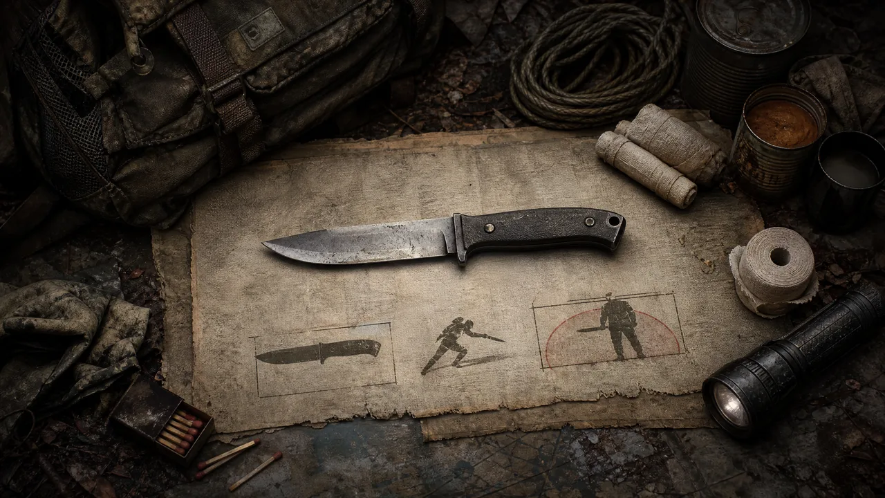 Dead Land Survival a hunting knife inventory visual guide showing a fast low range starter weapon