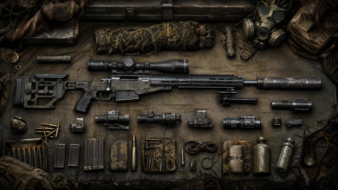 Dead Land Survival a sniper rifle inventory visual guide showing an epic long range weapon with optics